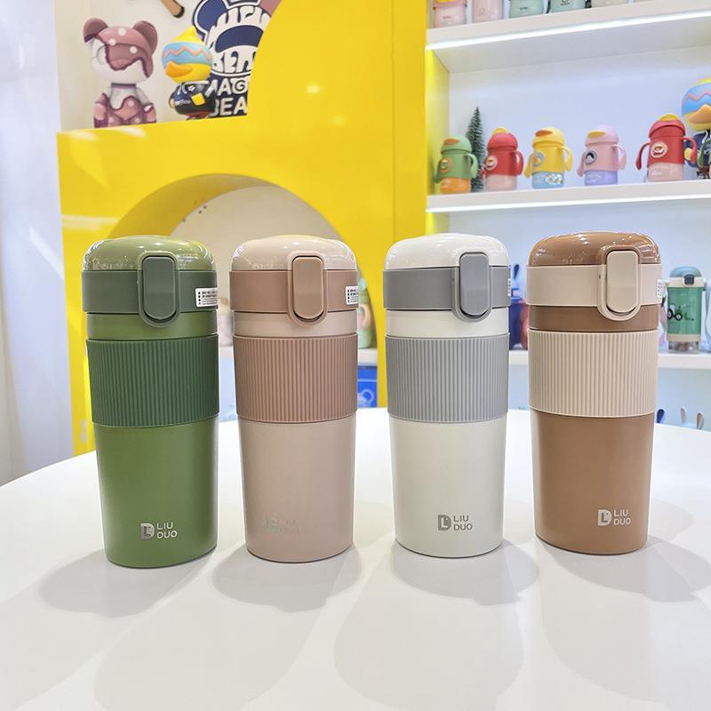 Yati Straw Coffee Thermos Cup ถ้วยน้ํามูลค่าสูงถ้วยสแตนเลสน่ารักขวดน้ําฟางความจุขนาดใหญ่