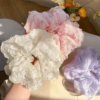 ยางรัดผม ผ้าชีฟอง สีพื้น ขนาดเล็ก แฟชั่นนมาใหม่