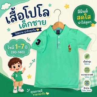 เสื้อเด็กคอปก ผ้าไม่หนาไม่บาง กำลังดี ใส่สบายค่ะ