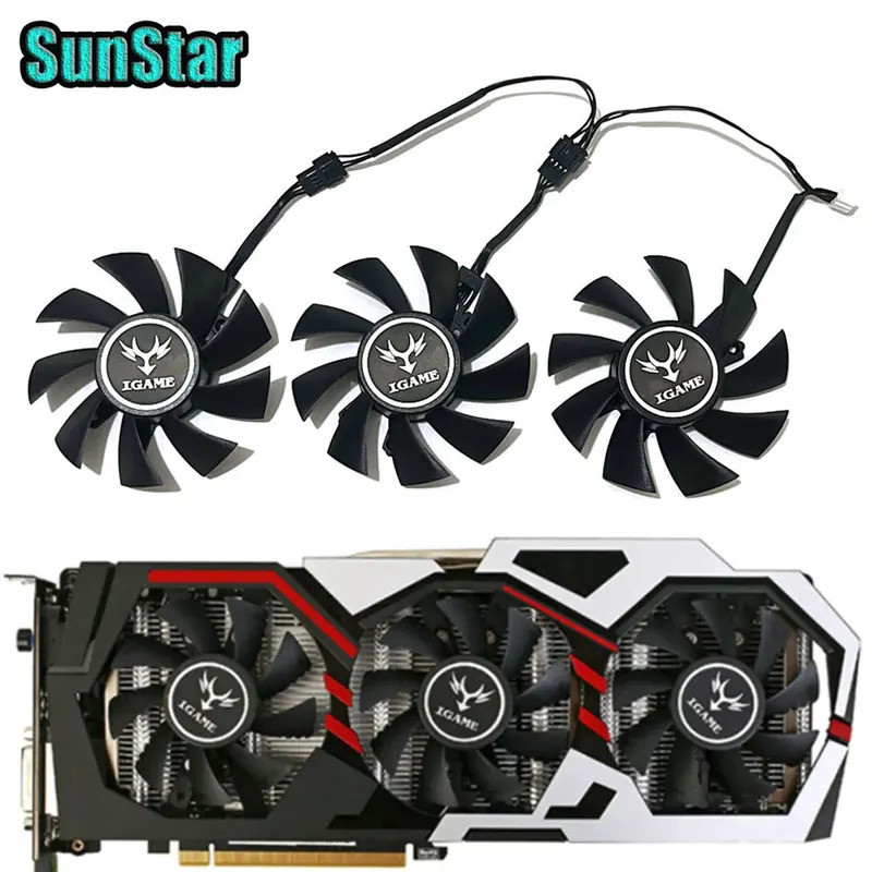 ใหม่ 75 มม.4PIN GTX 1070 1080 GPU พัดลมระบายความร้อนสําหรับสีสัน iGame GeForce GTX 1060 1070 1070TI 