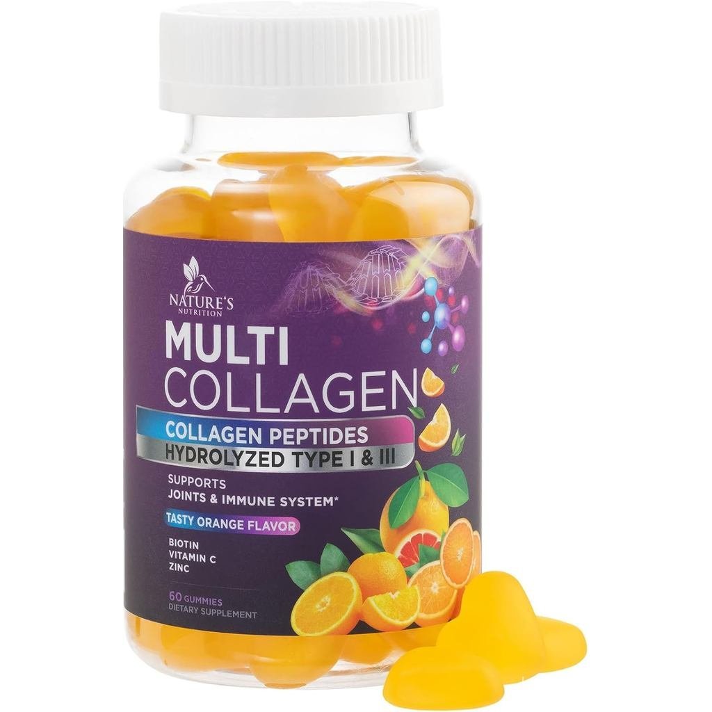 คอลลาเจนเปปไทด์กับ 2500mcg Biotin Per เสิร์ฟ & Nails Hydrolyzed Collagen Multi Type I & III C สําหรั
