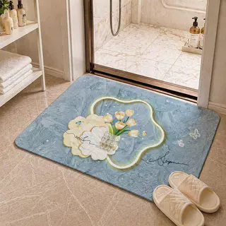 Kitchen mat, bedroom mat, non-slip bathroom mat, thickened felt, with non-slip rubber strips on the bottom.
