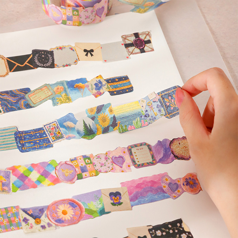 QOUZMO 1PCS Washi Tape Scrap Forest Series 30mm2m ไม่สม่ําเสมอ Vintage Floral Tape สําหรับสมุดภาพวารสาร Planner DIY Collage ตกแต่ง