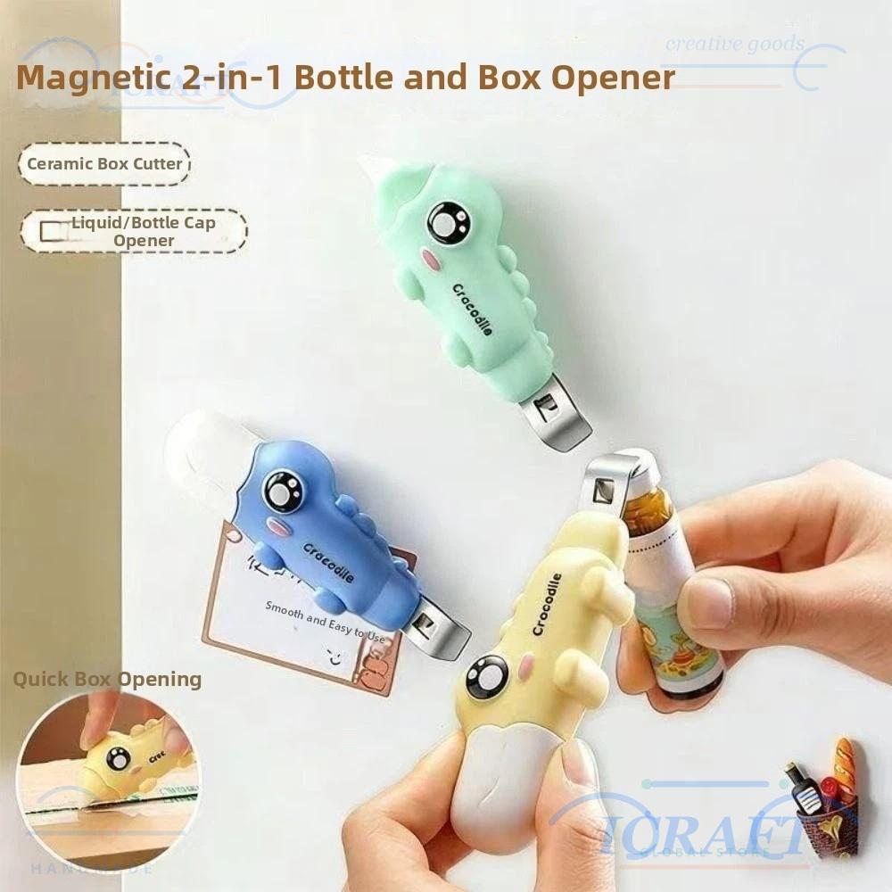 หัตถกรรม ที่เปิดขวดจระเข้ 2-in-1 แม่เหล็กติดตู้เย็น ประหยัดพื้นที่ พกพาง่าย สําหรับเปิดขวดกระป๋องเบียร์ในครัวเร