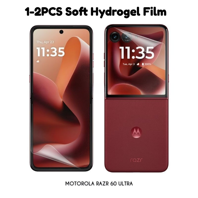 ฟิล์มไฮโดรเจลใสกันรอยหน้าจอ แบบคลุมเต็มจอ สําหรับ Motorola Moto Razr 70/70+/Ultra, รองรับรุ่น 60/60+/50/50 Ultra พับได้