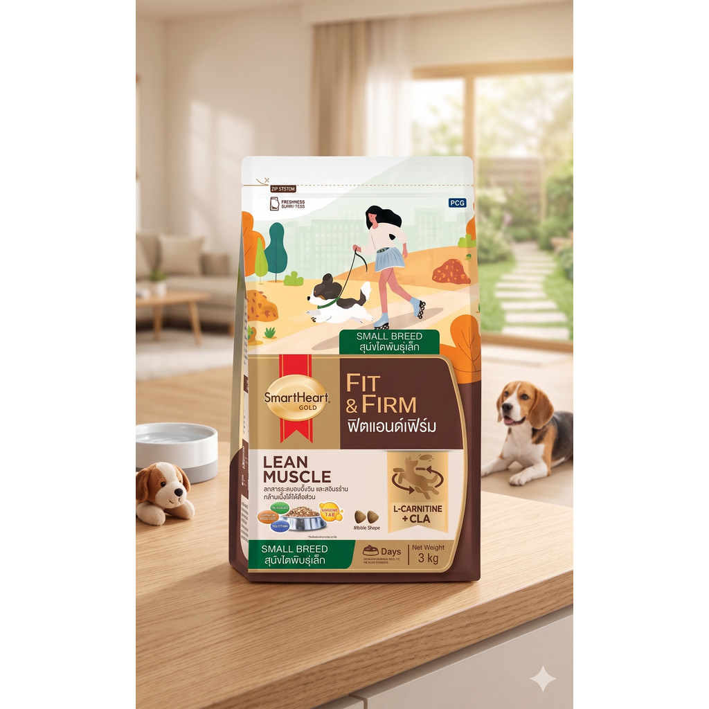 SmartHeart Gold Fit & Firm Adult Small Breed อาหารเม็ดสำหรับสุนัขโตพันธุ์เล็ก 1 ปีขึ้นไป ขนาด 20 กิโลกรัม