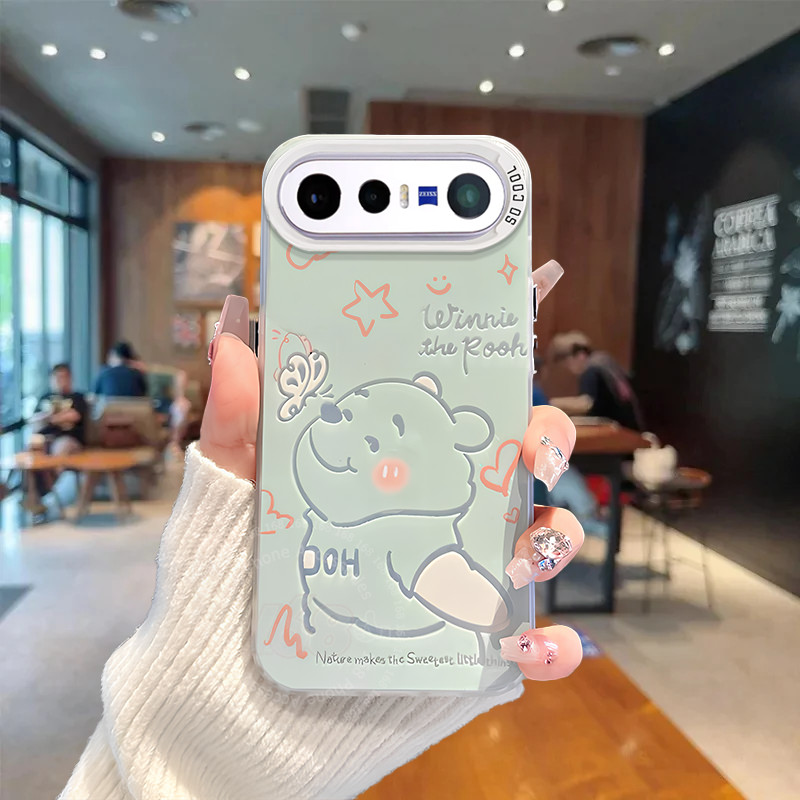 เคส Vivo X300 FE เคส Vivo X300FE การ์ตูนน่ารัก วินนี่เดอะพูห์ หมี ผีเสื้อ กันกระแทก ขอบซิลิโคนอ่อน เคสโทรศัพท์สำหรับผู้หญิง นักเรียน และหญิงสาว