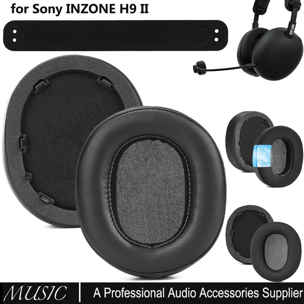 H9 II แผ่นรองหูฟังสําหรับ Sony INZONE H9 II ชุดหูฟังเปลี่ยนแผ่นรองหูฟังเบาะผ้าตาข่ายและโปรตีนและเจลท