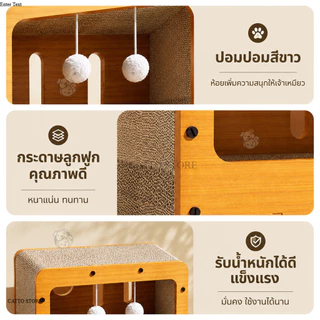 บ้านแมว ที่ลับเล็บแมว อเนกประสงค์ เตียงแมวสามารถรองรับแมวได้ 3-4 ตัว HD