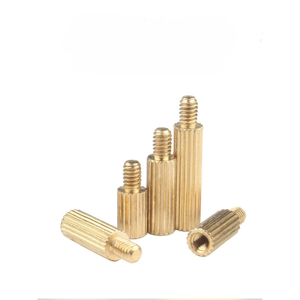 (A) M2 double pass ทองแดงคอลัมน์รอบ knurled การตรวจสอบคอลัมน์สนับสนุนหัวเดียวทองแดงคอลัมน์รักษาความป
