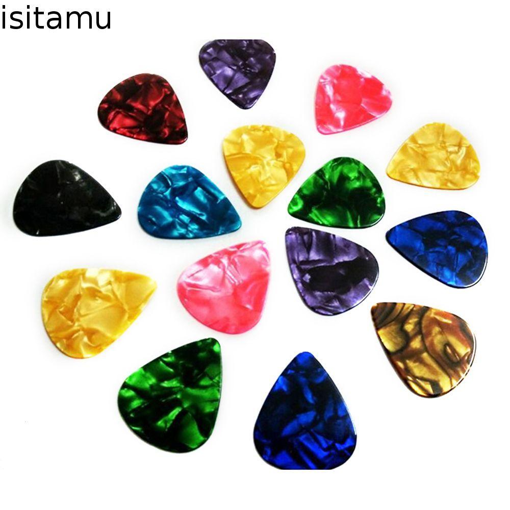 ISITAFT 10 ชิ้นกีตาร์ Plectrum Ukulele Bass กีตาร์อุปกรณ์เสริมกีตาร์ Celluloid Picks Mediator นิ้ว Shrapnel
