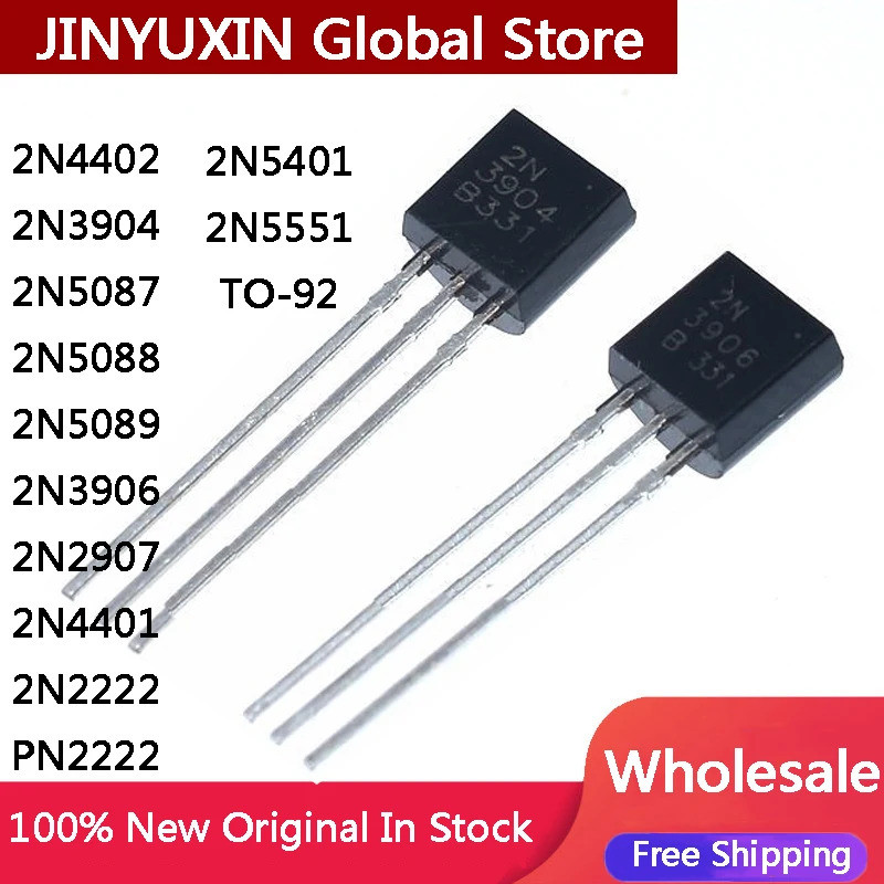 10PCS 2N4402 2N3904 2N5087 2N5088 2N5089 2N3906 2N2907 2N4401 2N2222 PN22 2N5401 2N5551 TO-92 ICสต็อ