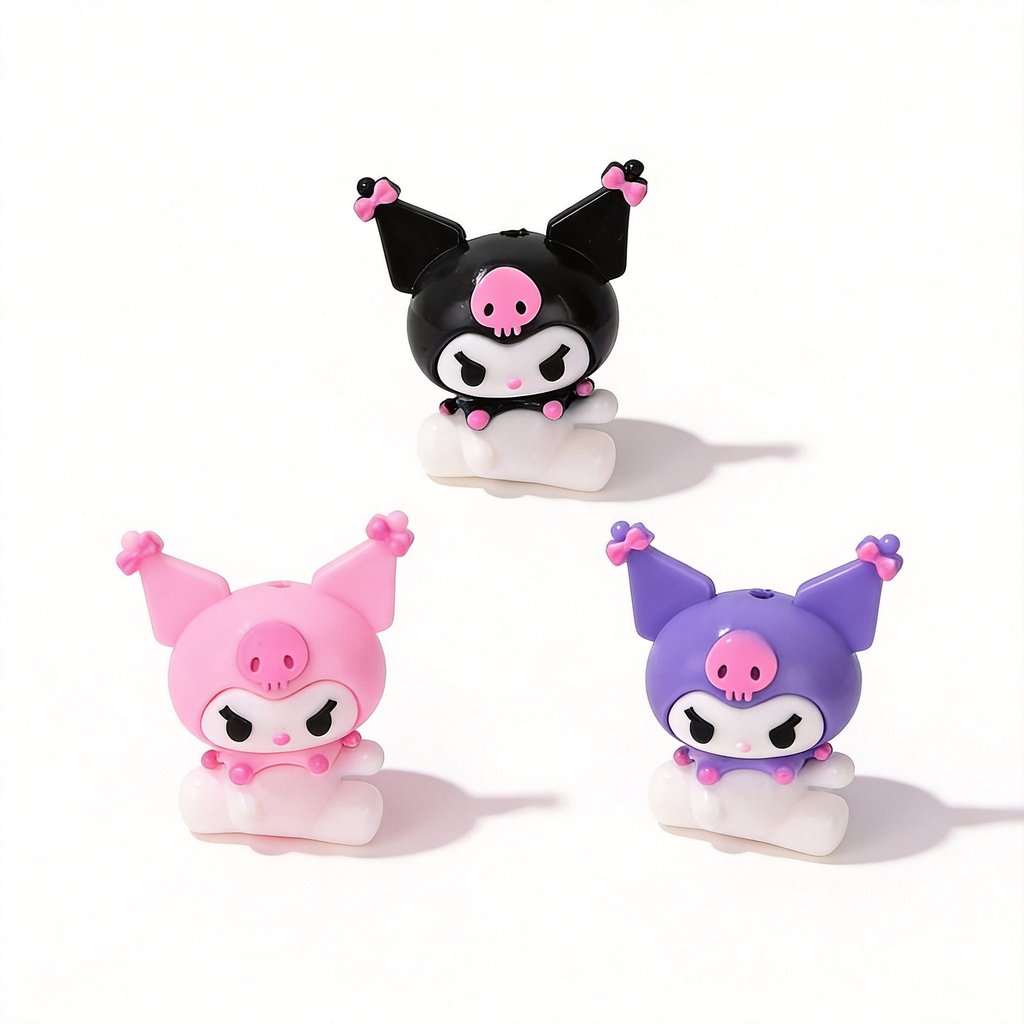 SANRIO 5ชิ้น ซานริโอ ลูกปัดยางทําเองห่วงโซ่โทรศัพท์มือถืออุปกรณ์เครื่องประดับ ชาม ลูกปัดหลวมน่ารักลูกปัดปากกาจี้พวงกุญแจอุปกรณ์เสริ