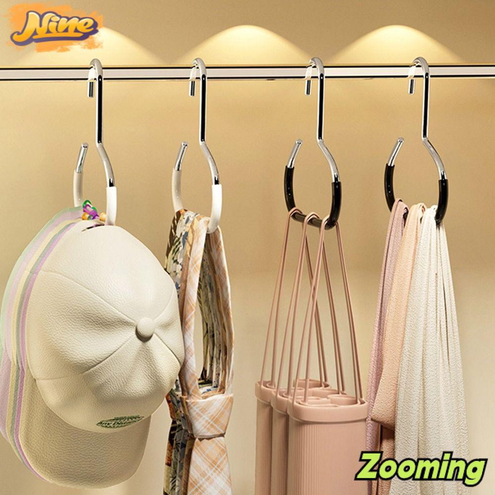 ZOOMING ที่แขวนหมวก, ห่วงวงกลม Non-marking Hat Storage Hook, ผ้าเช็ดตัวผ้าพันคอกันลื่น Tie Hanging Rack