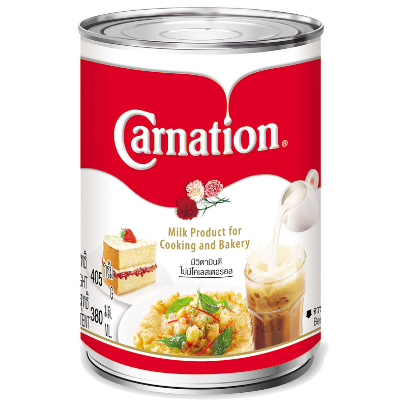 คาร์เนชั่นนมข้นจืด 405กรัม Carnation Unsweeted Condensed Milk 405g. [หมายเลขบาร์โค้ด 8850124018205 ]
