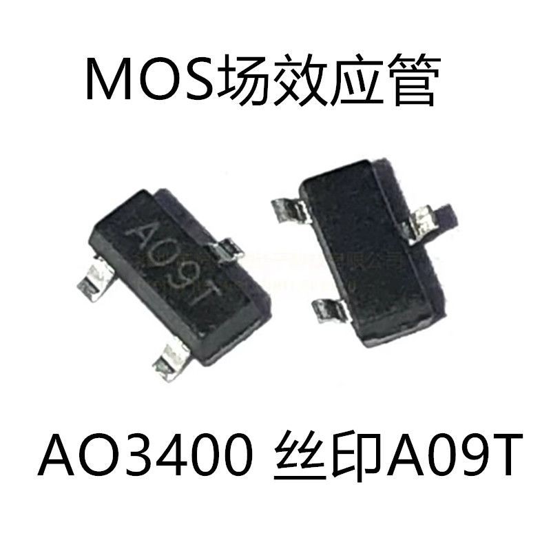 AO3400 AO3400A SOT-23 ผ้าไหมการพิมพ์ A09T N ช่อง MOS Field Effect Management
