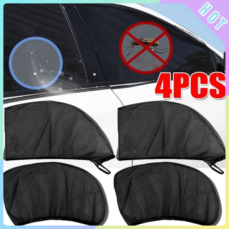 <LK>2/4-Pack Car Window Shades พร้อมหน้าจอแมลง, UV Blocking & Breathable Mesh, Universal Fit สําหรับ