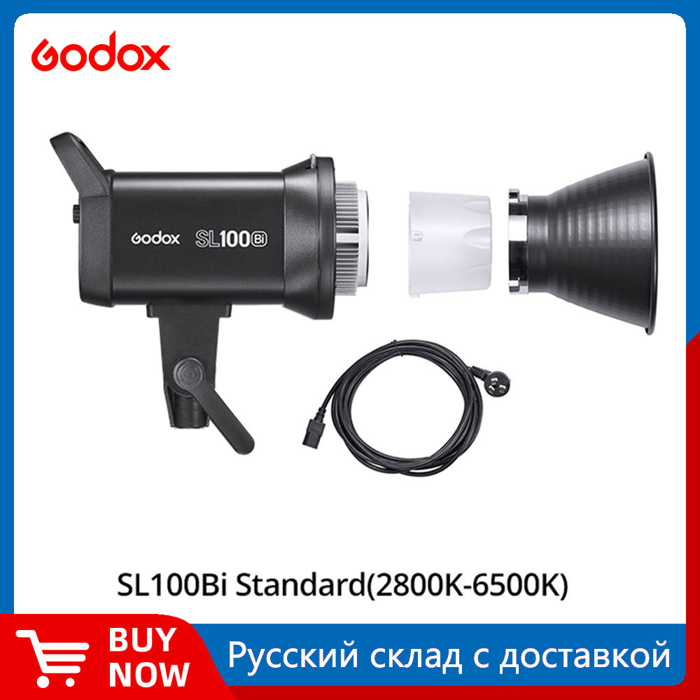 Godox SL100D SL-100D 100W 5600K รุ่นสีขาวแผง LCD ไฟวิดีโอ LED เอาต์พุตต่อเนื่อง Bowens Mount ไฟสตูดิ