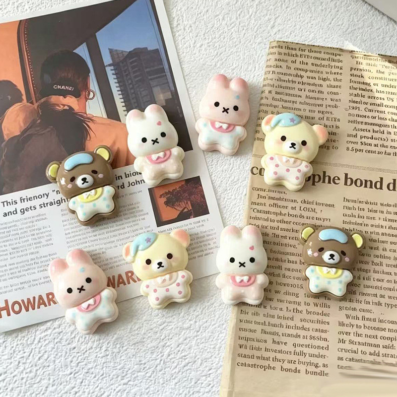 20 ชิ้นหมีน่ารักและ X ปากกระต่ายเรซิ่น Charms สําหรับ DIY (9-373)