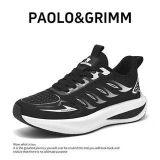 PAOLO & GRIM รองเท้ากีฬากลางแจ้ง | คุณภาพที่ทันสมัย | สําหรับทุกเพศ | ผ้าตาข่าย ระบายอากาศ | แต่เพียงผู้เดียวนุ่มสบายพร้อมกริปกันลื่น | เหมาะสําหรับออกกําลังกาย ชุดลําลอง