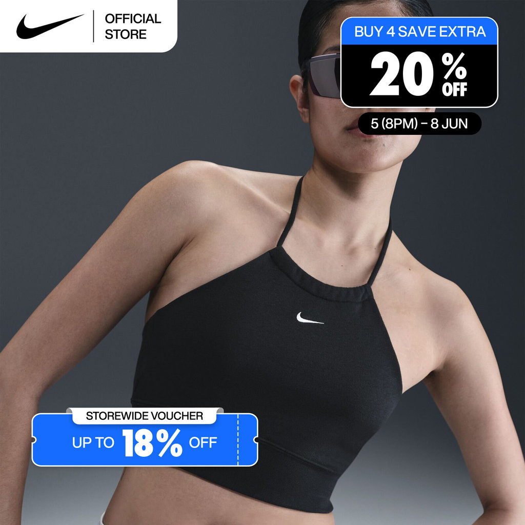 Nike Women's Sportswear Chill Slim Cropped French Terry Halter Tank Top - Black [HJ1212-010]