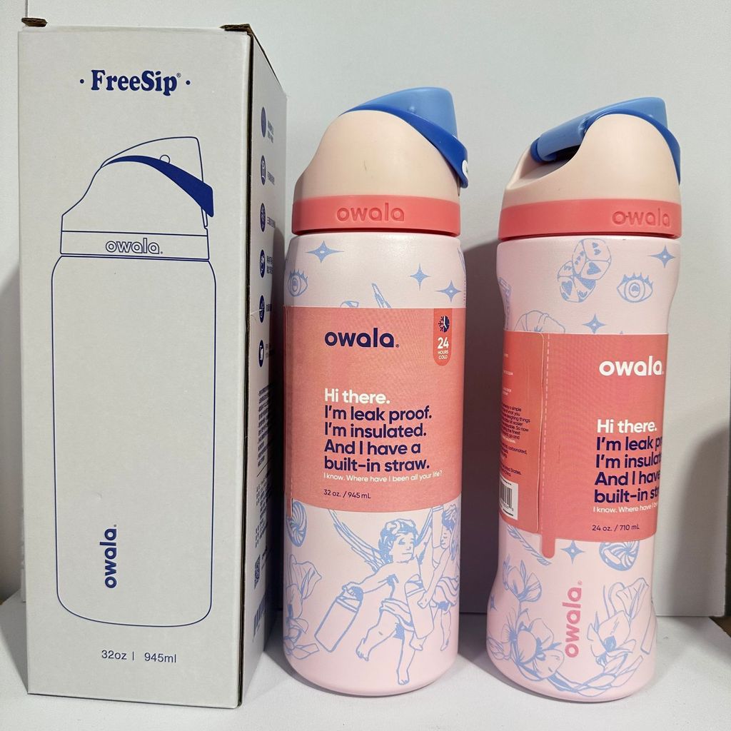 Owala สไตล์ใหม่พิมพ์ ins ถ้วยผลไม้แบบพกพาระดับพรีเมียม Double-Layer ฉนวนกันความร้อนสูญญากาศ Cooler ถ้วยแบบพกพา 24/32oz
