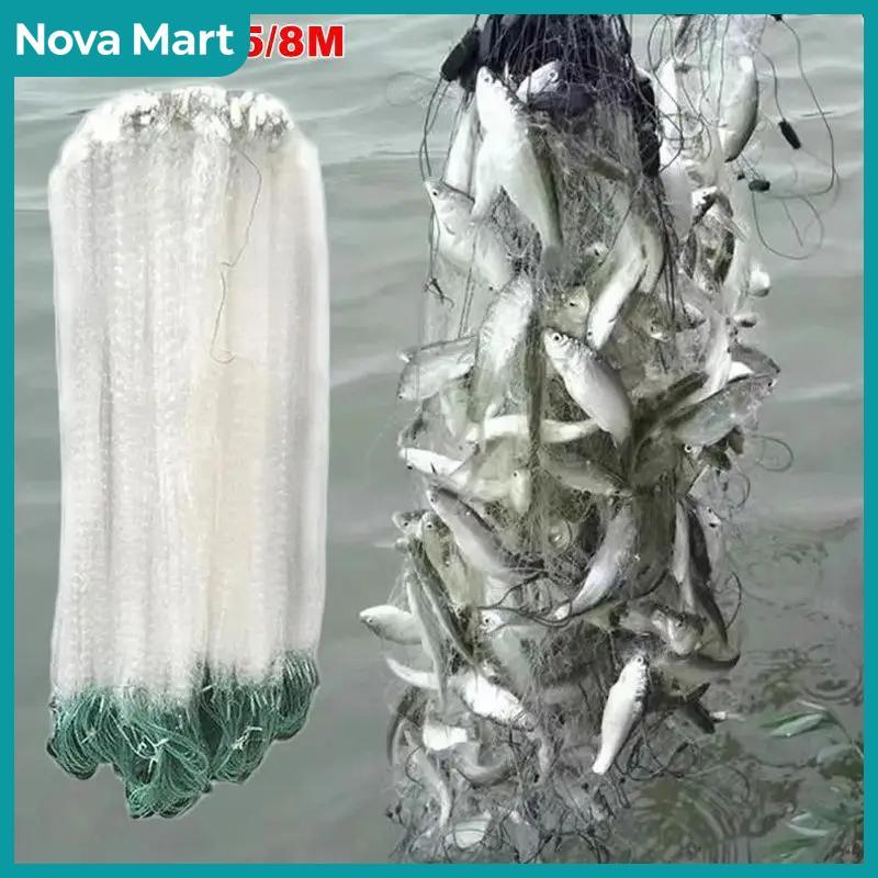 NOVA Mart ตาข่ายจับปลาไนล่อน ตาข่ายดักปลา 8/15/20/30 เมตร อุปกรณ์ตกปลา แข็งแรง ทนทาน ใช้งานสะดวก