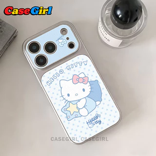 เคสไอโฟน17 เหมาะสำหรับ iPhone 11 15 16 12 14 13 Pro Max 16 14 15 Plus เคสกรอบเลนส์ใหญ่ ลาย Hello Kitty ดาวสีฟ้า น่ารัก