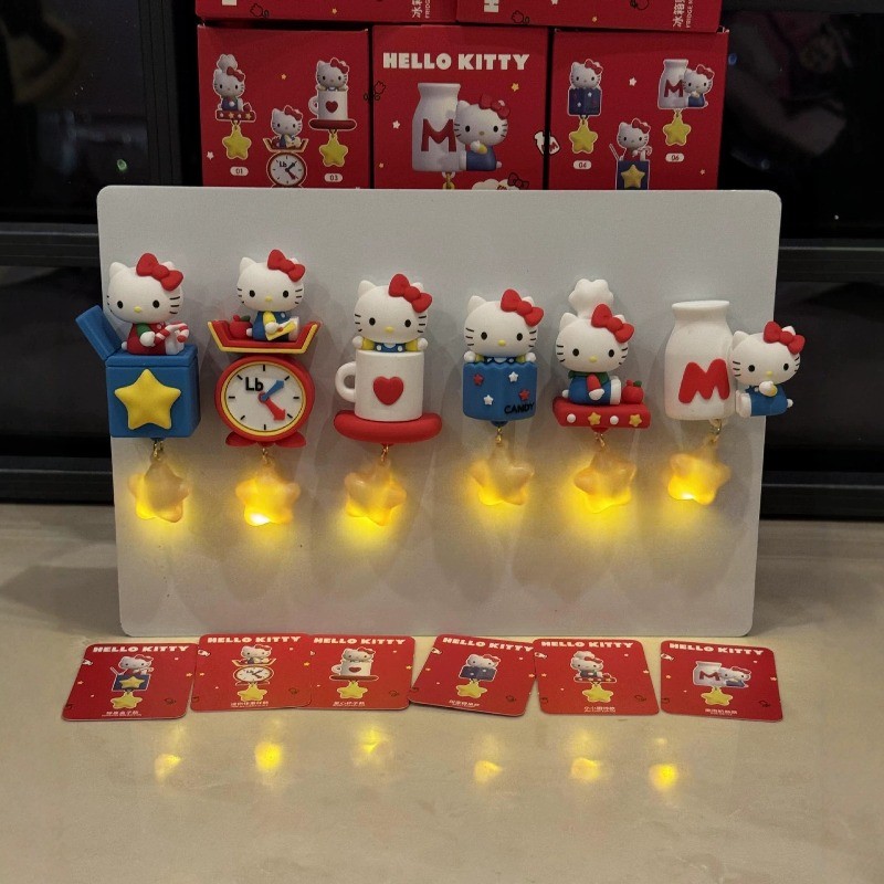 Sanrio Hello Kitty Star แม่เหล็กติดตู้เย็นเรืองแสงน่ารักตุ๊กตาตกแต่ง Home Desktop เครื่องประดับวันหยุดของขวัญวันเกิดสําหรับแฟนๆคอลเลกชัน