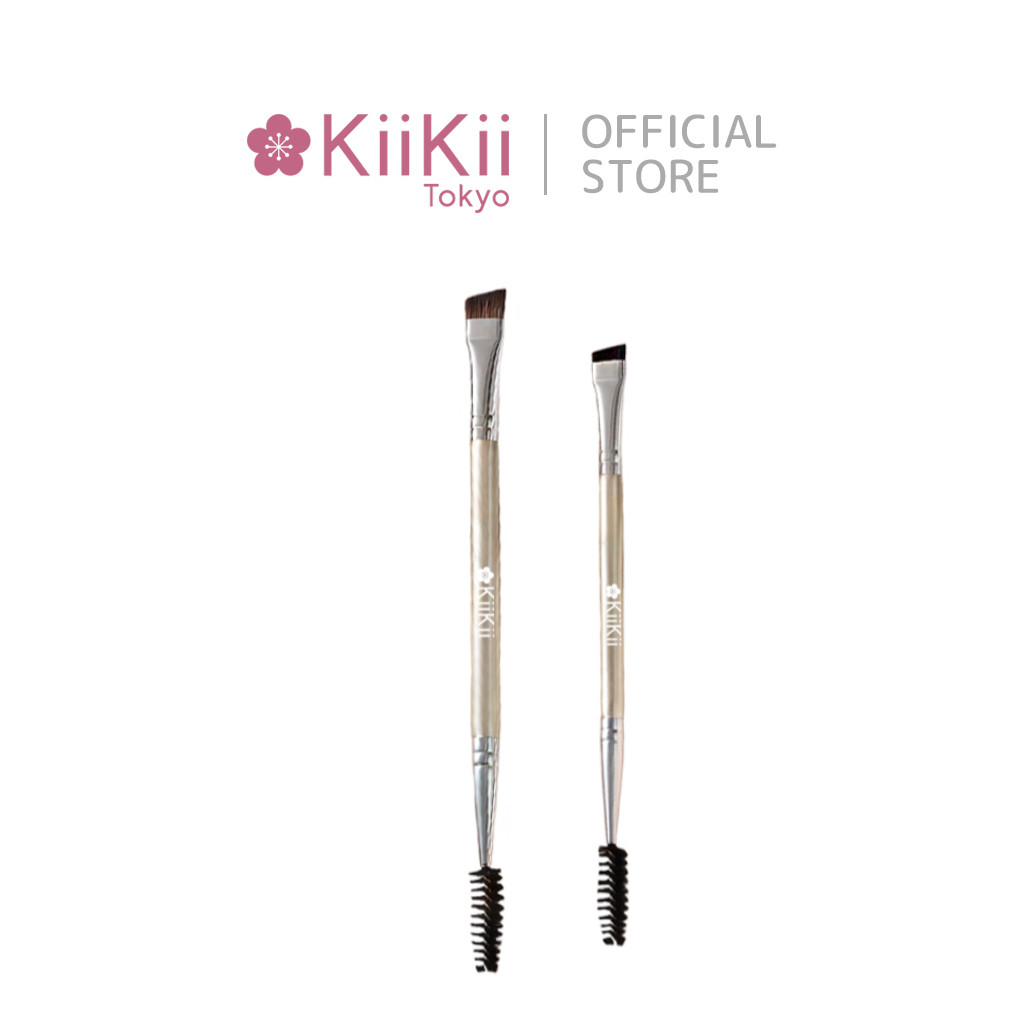 KiiKii แปรงคิ้วสองหัว แปรงปัดคิ้วและขนตา ขนนุ่มแน่น ไม่หลุดร่วง น้ำหนักเบา พกพาง่าย แปรงแต่งหน้า
