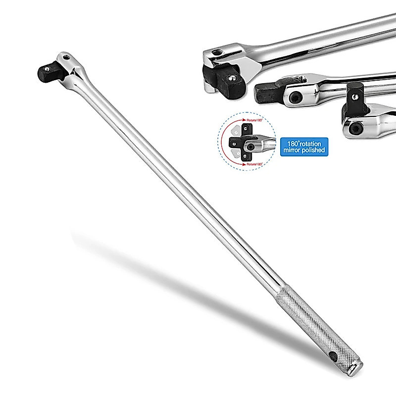Precision 1/2 นิ้วสแควร์ไดรฟ์ซ็อกเก็ตประแจ 18 15 F Rod ยาวประแจ Force Bar 180° หมุนกิจกรรมหัวแรงบังค