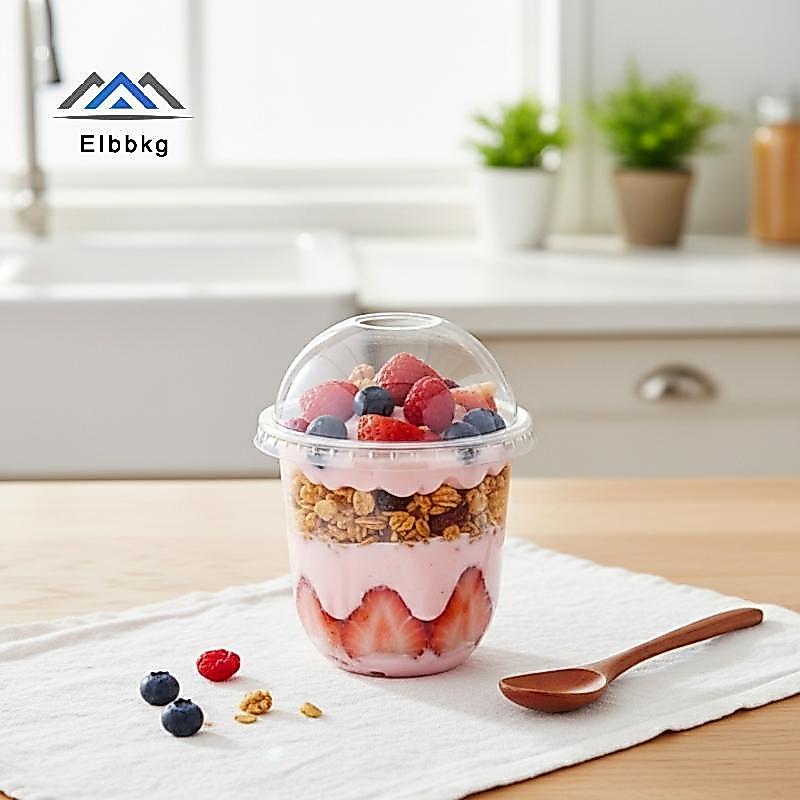 EIbbkg 50PCS โปร่งใสสลัดถ้วย 250ML 300ML 360ML 500ML พลาสติกทิ้งชามขนมสําหรับงานปาร์ตี้กลางแจ้งอาหาร