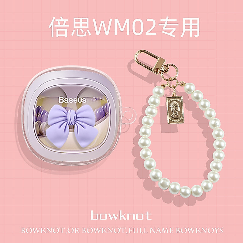 เหมาะสําหรับ Baseus WM02 หูฟังป้องกันกรณี Baseus wm01 หูฟัง WM02 โปร่งใส wm02 + บลูทูธซิลิโคน Soft S