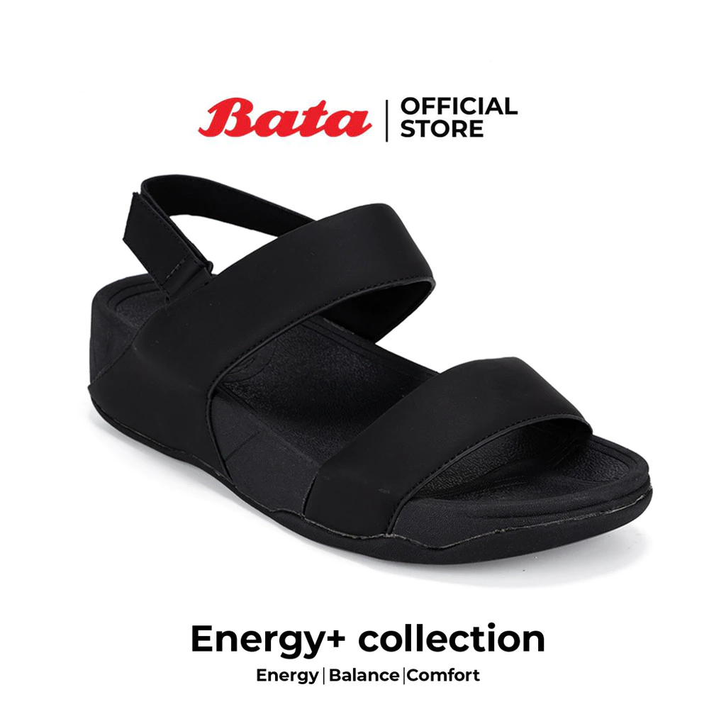 Bata บาจา Energy+ รองเท้าแตะรัดส้น ยอดฮิต สวมใส่ง่าย รองรับน้ำหนักเท้า สำหรับผู้หญิง สีดำ รหัส 5316055