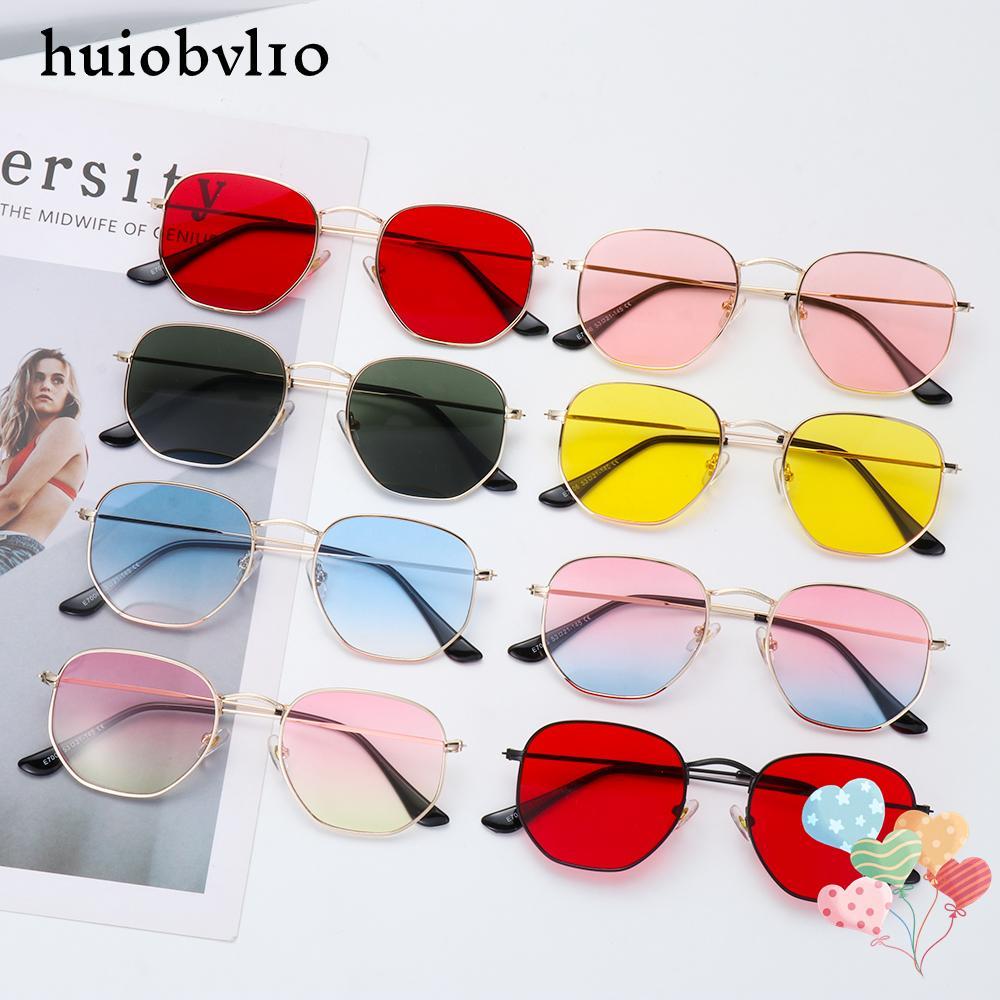 HUIOBVLTH แว่นตากันแดดสําหรับผู้ชายและผู้หญิงแว่นตากรอบโลหะขับรถ UV400 แว่นตากันแดด