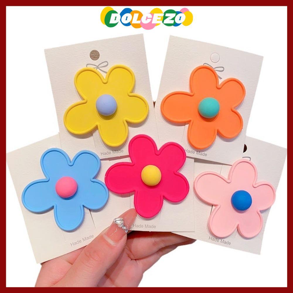 DOLCEZO คลิปบีบีเกาหลี, ดอกไม้การ์ตูน BB คลิปด้านข้าง, ตกแต่งฤดูร้อน Dopamine DIY กิ๊บติดผมสีสันสดใสน่ารักผู้หญิงเครื่องประดับผมสาว