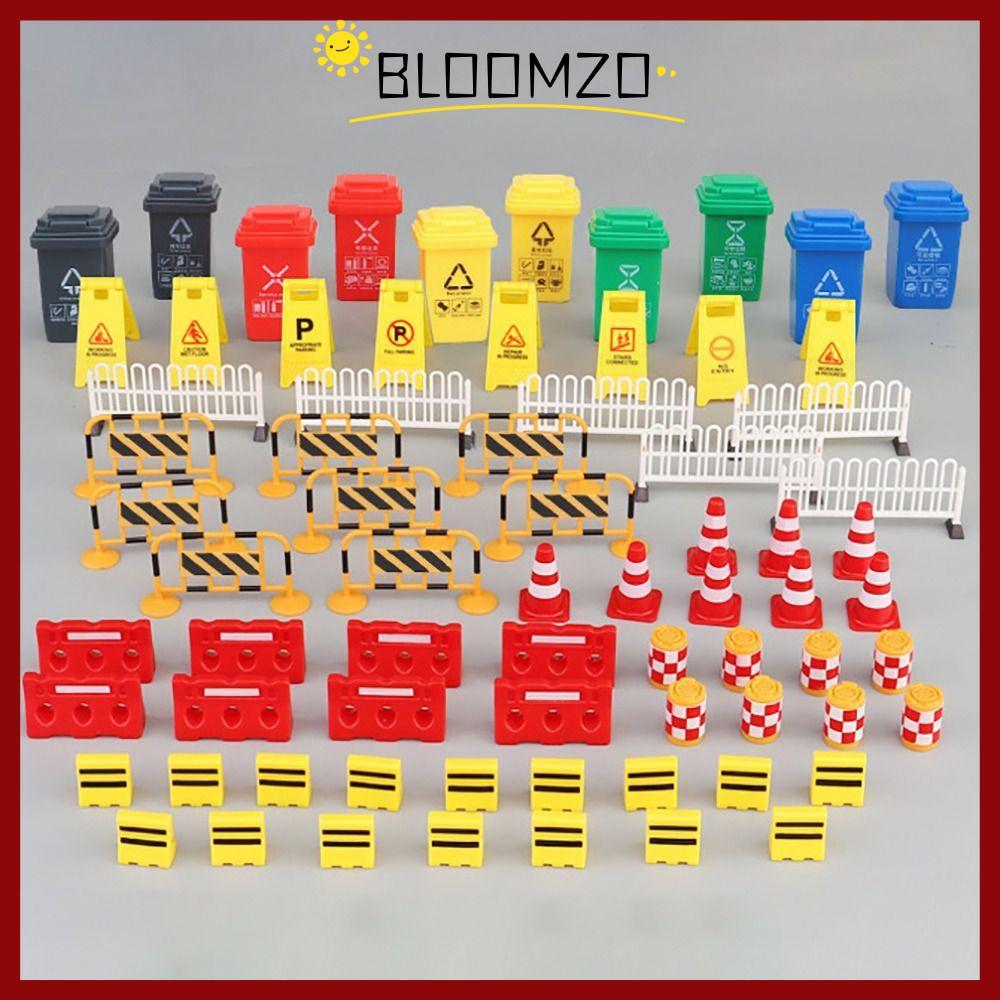 in stockBLOOMZO 24/40/62PCS Mini การจราจรกรวยพลาสติกที่จอดรถ Crossbar เด็กความรู้ความเข้าใจแผนที่บล็อกรั้ว
