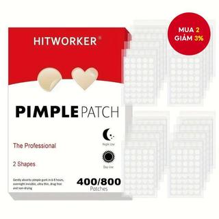 Miếng Dán Mụn Hydrocolloid 400/800 - Ngày & Đêm, 2 Hình Dạng (1 Lớn + 1 Nhỏ), Không Mùi, Không Cồn, Phù Hợp Mọi Tông da