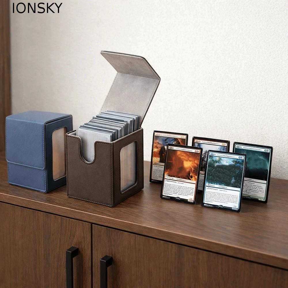 กล่องเก็บการ์ดเกม PU IONSKY ฝาปิดแม่เหล็ก กันความชื้น พร้อมฝาปิด