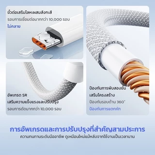 สายชาร์จ 100W สายชาร์จเร็ว type c ใช้ได้กับ iPhone Samsung OPPO สายชาร์จแบบถัก ชาร์จไว ถนอมแบต