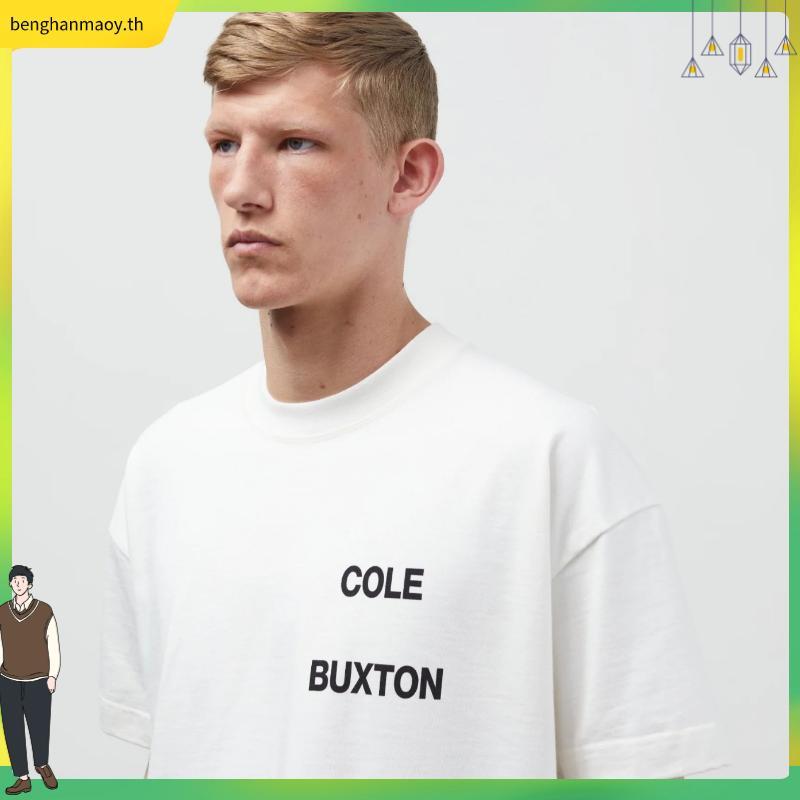 Cole Buxton เสื้อยืดลําลอง แขนสั้น คอกลม ทรงหลวม พิมพ์ลายโลโก้ตัวอักษร สไตล์มินิมอล สําหรับสตรีท