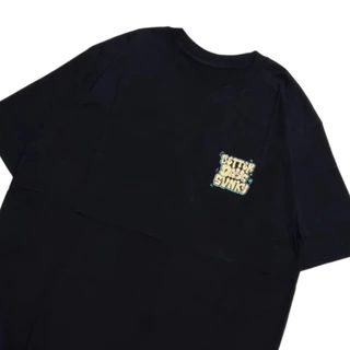 (ผ้าฝ้าย 100%)Luvoro oversize unisex เนื้อผ้านุ่มระบายแขนสั้น T-shirt สีดำและสีขาว เสื้อยืดทูโทน เสื้อยืดแขนสั้น C1576