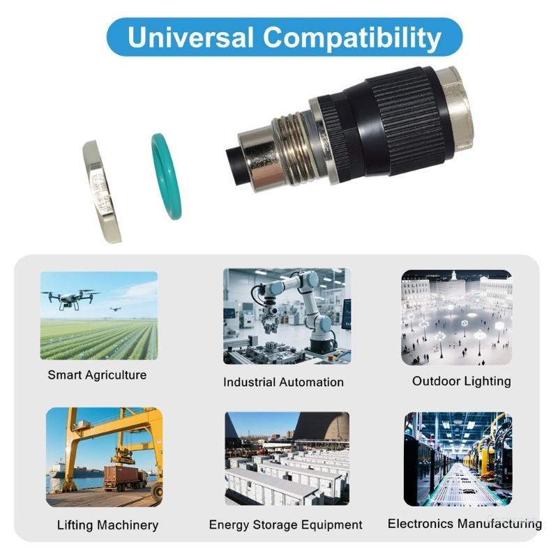 Crazy 12 มม. 8Pin A ประเภทอะแดปเตอร์ RJ45 4Pin D-Code to Cat6Adapter สําหรับส่งข้อมูล