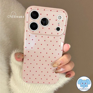 เคสไอโฟน17 11สำหรับ IPhone 16 7 8 15 Plus XR X XS Air 17 12 15 13 16 14 Pro Max เคสหัวใจฟอง จุดสี กันกระแทก สไตล์ฮิต