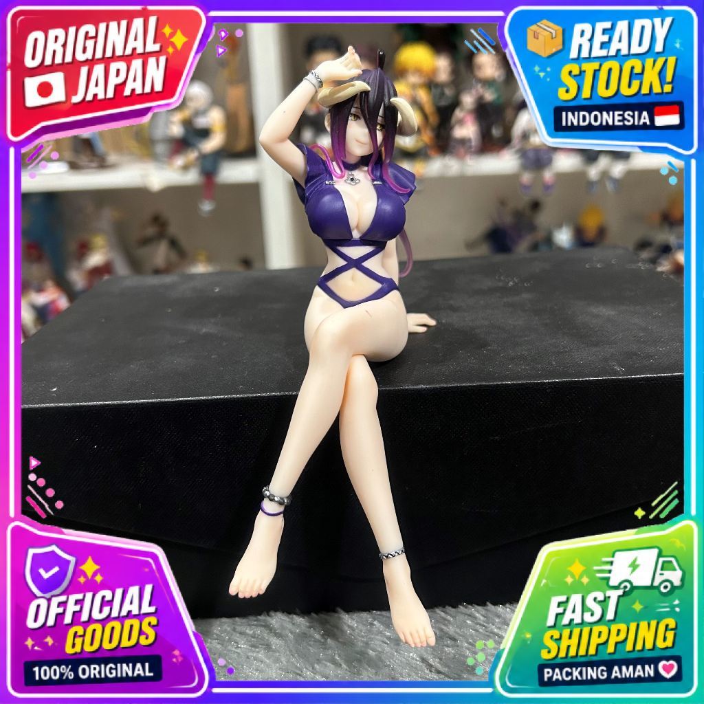 [LOOSE] Zhongkaihua Albedo Purple Swimsuit Anime Girl Figure Albedo Figure Sitting Position PVC Stat