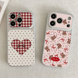 ลายจุดรูปหัวใจ เคส For Samsung S26 A07 A17 A56 A36 A06 A16 A35 A55 A15เคสโทรศัพท์หนังแกะ พร้อมการป้องกันเลนส์เคสโทรศัพท์