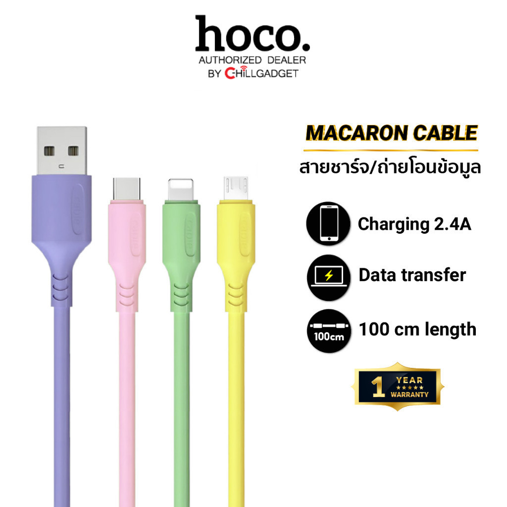 สายชาร์จ Macaron สีพาสเทล สำหรับชาร์จและถ่ายโอนข้อมูลได้ รองรับ 2.4A ใช้ได้ทุกอุปกรณ์
