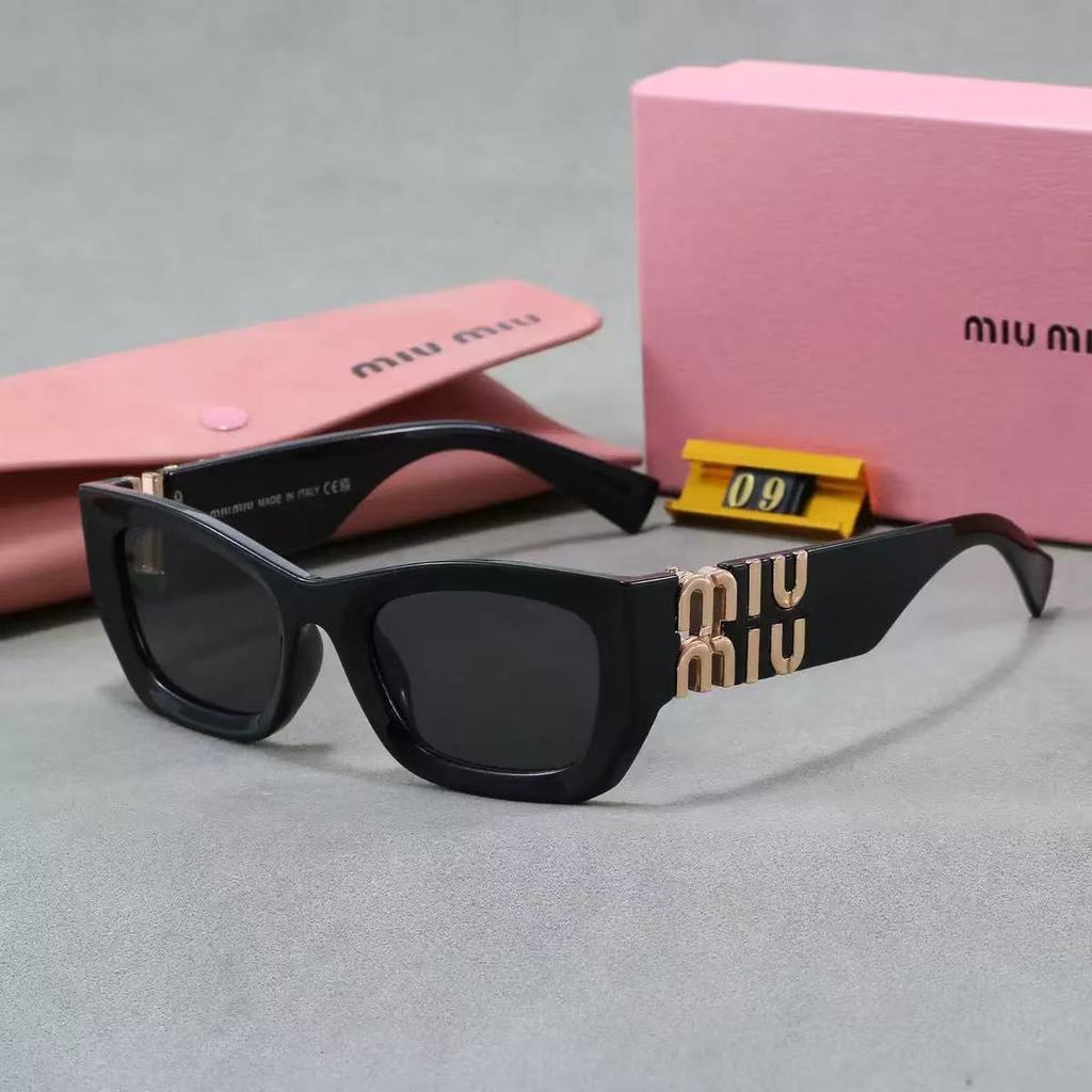 MIU Muse 09w แว่นตากันแดดผู้หญิง Ultraviolet-Proof UV400 แว่นตากันแดดผู้ชายแว่นตารู้สึกแฟชั่นกรอบใหญ