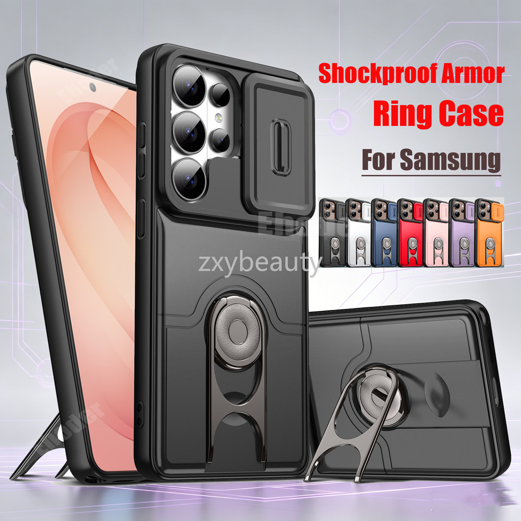 SAMSUNG ปลอกสําหรับSamsung Galaxy S26 Ultra S25 FE S24 Plus 5G 4Gกันกระแทกเกราะสไลด์ฝาครอบแม่เหล็กสําหรับS26FE S26Ultra S25Ultra S25FE S24FE S23 S23 S23FEแหวนป้องกันกลับกรณี