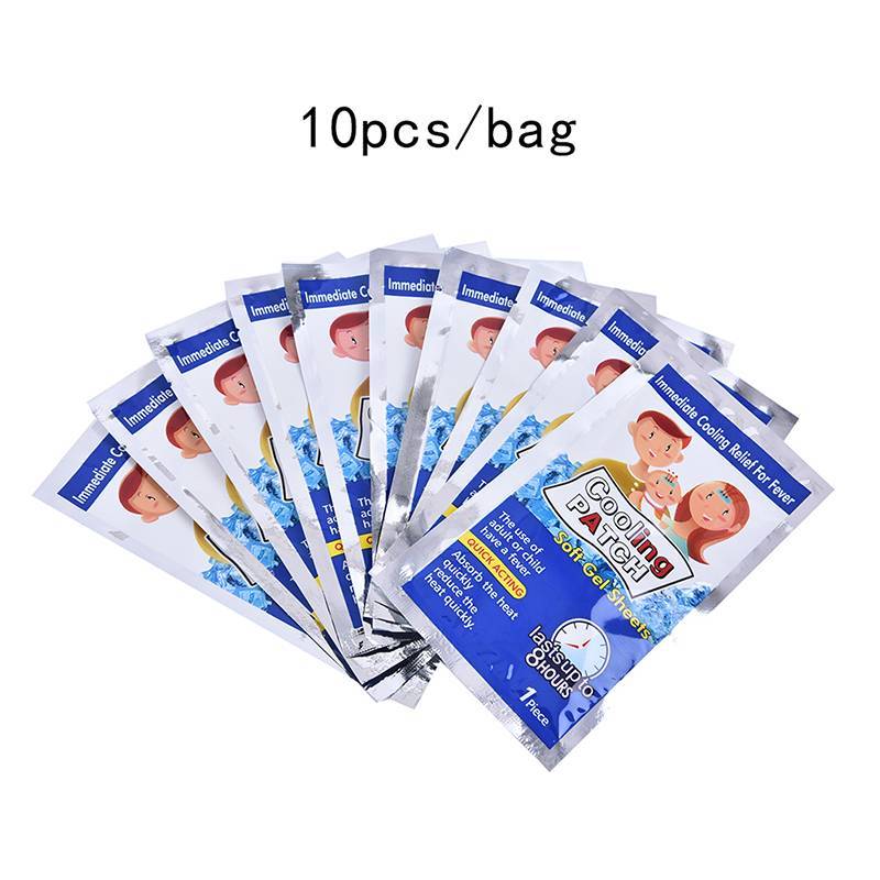 LontimeMio] 10 ชิ้น/ถุง Pain Relief Baby Fever Patch นํา Fever Down Cooling Gel สําหรับอาการปวดหัวให